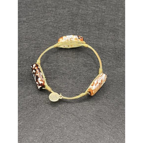(3) Bourbon And Boweties Gold Tone Bangle Bracelets With Glass Stones SEE PICS - Picture 11 of 12